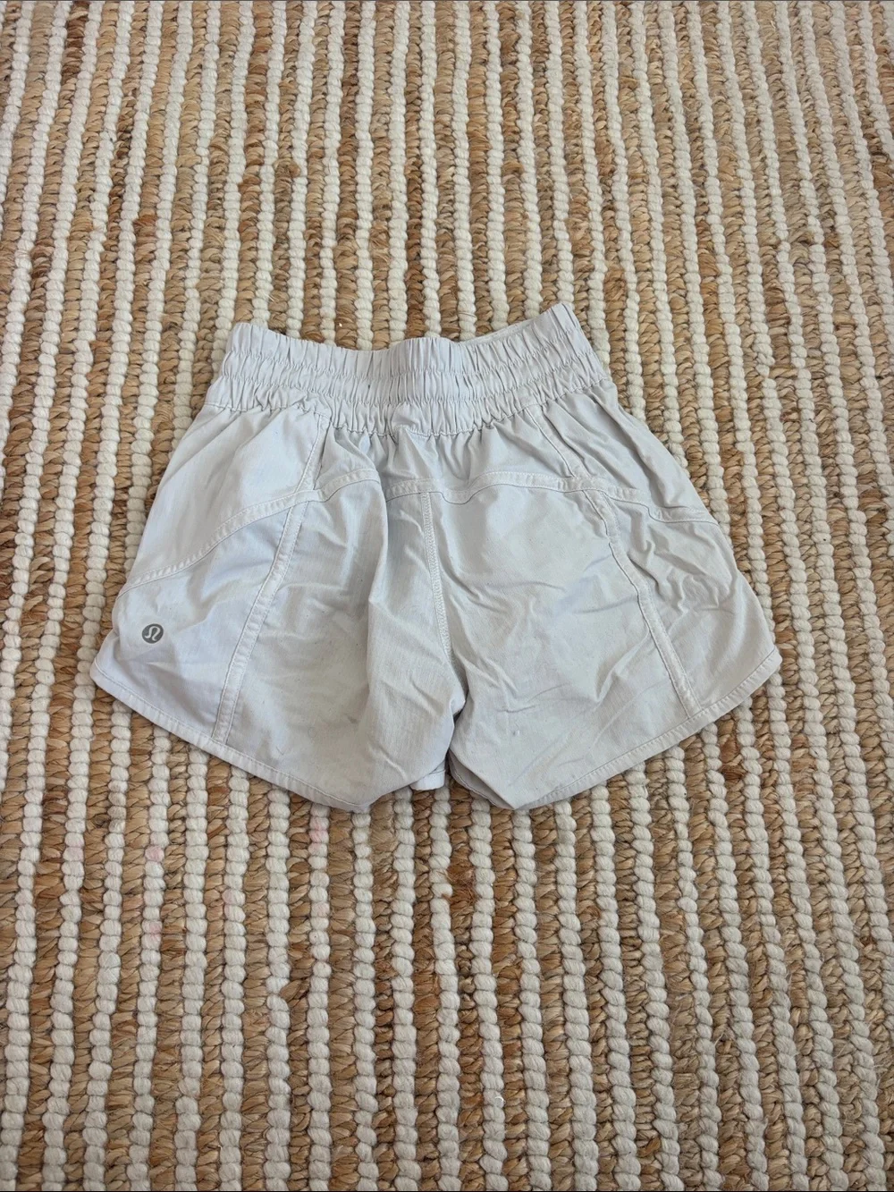 lululemon athletica Cream Women's Athletic Shorts - Smocked Waist